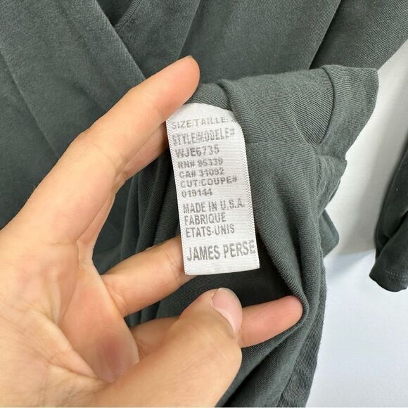 James Perse Long Sleeve Dress in Olive Green - Picture 6 of 7